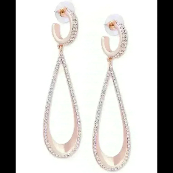 Guess new Pave lined Dangle Earrings - Picture 1 of 8
